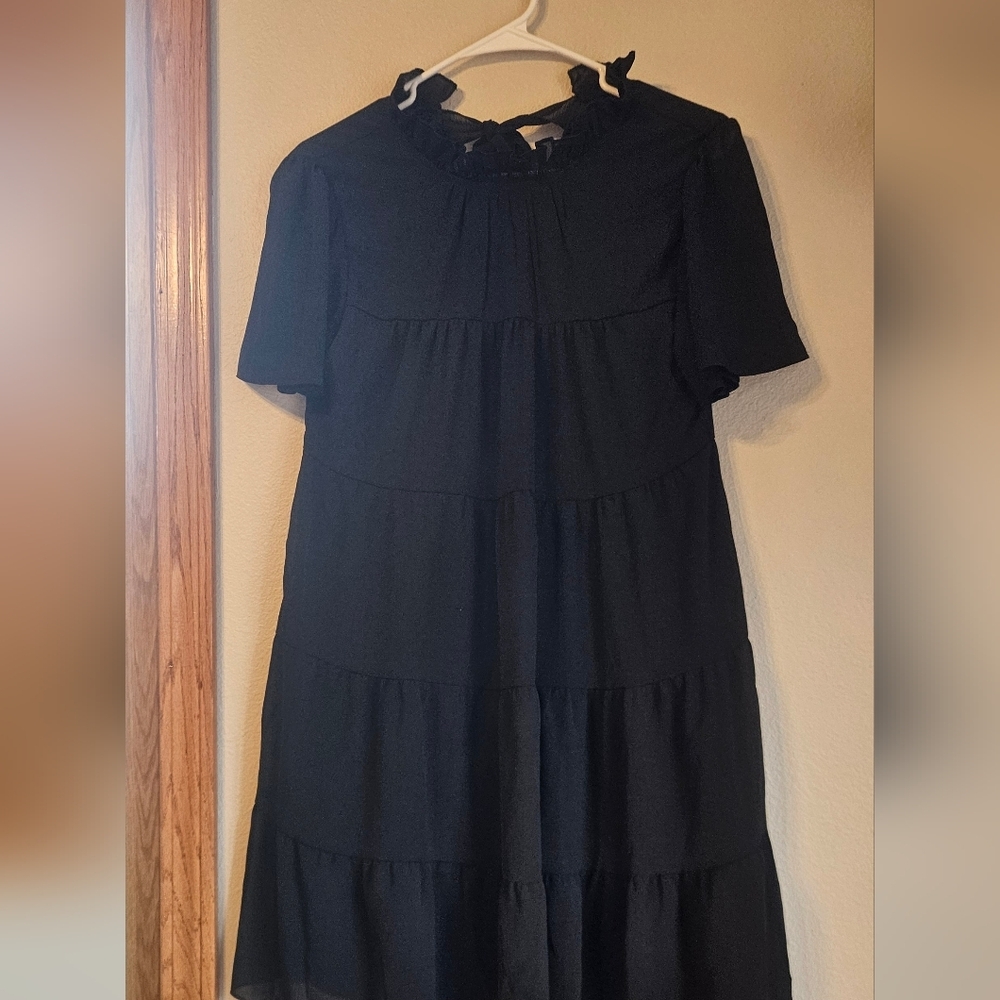 Elegant Black Tiered Dress